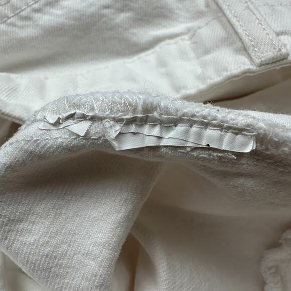 Rollas Jeans Womens 28 White Eastcoast Crop Flare High Rise Button Fly Raw Hem - Picture 8 of 13